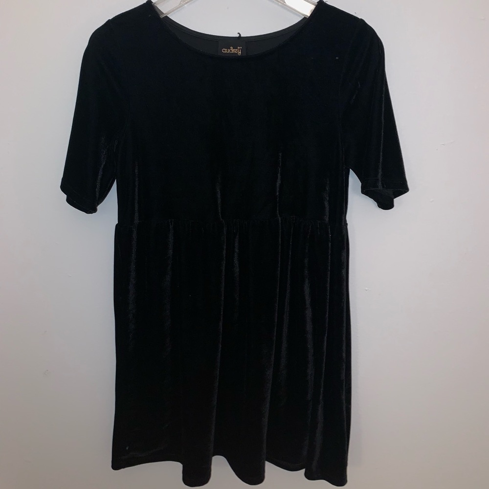 Irene’s story black velvet mini dress